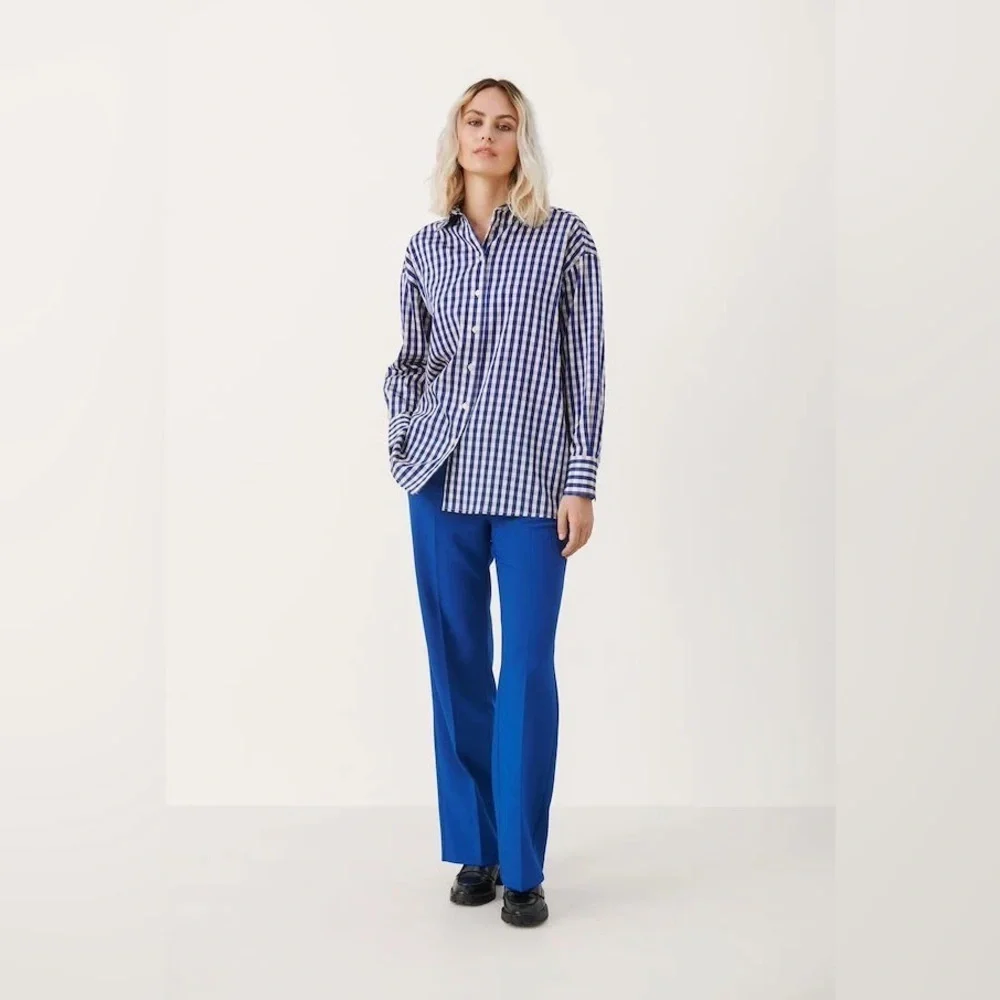 PART TWO Blouse Regan gingham boyfriend shirt Size M - Picture 7 of 7